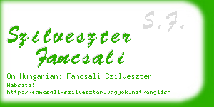 szilveszter fancsali business card